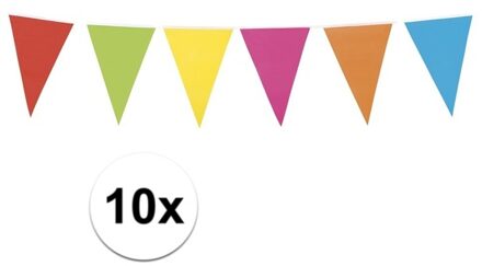 10x Vlaggenlijn vrolijke kleuren 10 meter