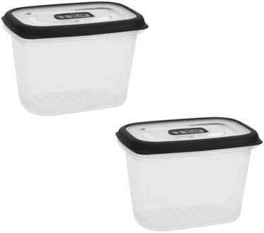 10x Voorraadbakjes/bewaarbakjes met rubberen rand 600 ml