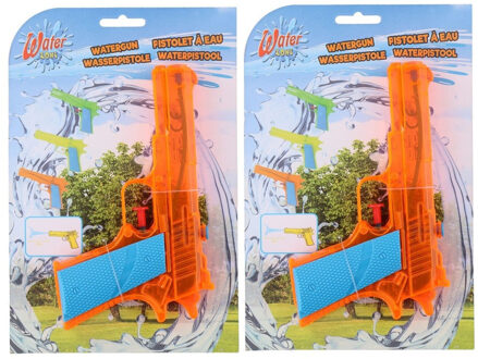 10x Waterpistolen/waterpistool oranje van 18 cm kinderspeelgoed