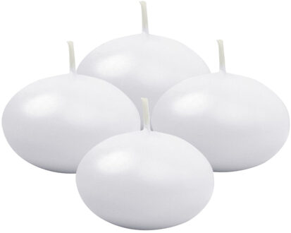 10x Witte bruiloft/huwelijk drijvende kaarsen feestartikelen - Kaarsen