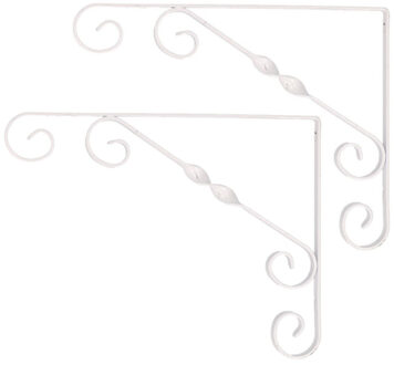 10x Witte stalen plankdrager Jutta 23 x 18 cm tot 30 kg