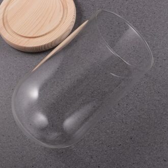 10X16Cm Micro Landschap Eeuwige Transparante Bloem Glas Cover Dly Cover Glass Dome Op Houten Basis Voor Valent afbeelding 1