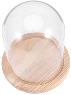 10X16Cm Micro Landschap Eeuwige Transparante Bloem Glas Cover Dly Cover Glass Dome Op Houten Basis Voor Valent afbeelding 2