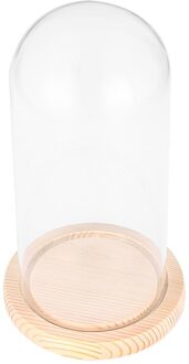 10X16Cm Micro Landschap Eeuwige Transparante Bloem Glas Cover Dly Cover Glass Dome Op Houten Basis Voor Valent zoals getoond 1
