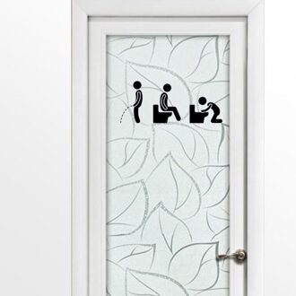 10X25 Cm Cartoon Persoonlijkheid Accessoires Muursticker Badkamer Deur Wc Icoon Decoratie Vensterglas Stijlvolle Waterdichte Diy