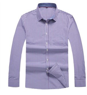 10xl 8xl 6xl Mannen Toevallige Lange Mouwen Plaid Shirt Loose Fit Mannelijke Social Business Dress Shirt Mannen Kleding Zachte comfortabele 2 / 4XL