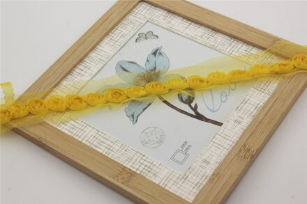 10y 2Cm Shabby Chiffon Roos Bloem Kant Trim Voor Diy Crafting Rompertjes Kleding Jurk Trimmen Home Decorations Naaien Leveringen geel