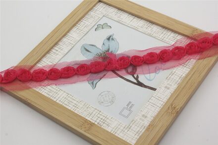 10y 2Cm Shabby Chiffon Roos Bloem Kant Trim Voor Diy Crafting Rompertjes Kleding Jurk Trimmen Home Decorations Naaien Leveringen heet roze