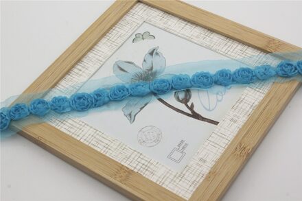 10y 2Cm Shabby Chiffon Roos Bloem Kant Trim Voor Diy Crafting Rompertjes Kleding Jurk Trimmen Home Decorations Naaien Leveringen turkoois