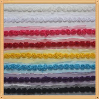 10y 2Cm Shabby Chiffon Roos Bloem Kant Trim Voor Diy Crafting Rompertjes Kleding Jurk Trimmen Home Decorations Naaien Leveringen You Pick kleur