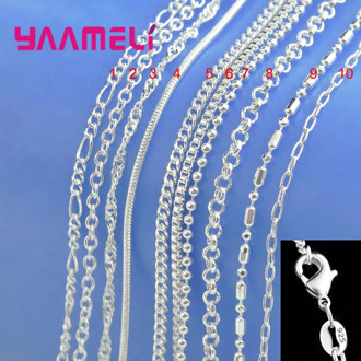 11.11 Sale! 100% Authentic 925 Sterling Silver Chain Necklace with Lobster Clasps fit Men Women Pendant 10 Designs 16-30 Inch