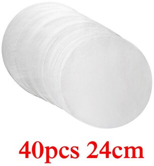 11/16/20/24Cm 40Pcs Ronde Bakpapier Cirkel Perkament Papier Liner Bbq Oven Patty hamburger Papier Cake Non-stick Bakken Tool 40stk 24cm