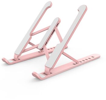 11-18 Inch Aluminium Laptop Stand Draagbare Base Notebook Stand Houder Voor Macbook Air Pro Antislip computer Koeling Beugel B roze