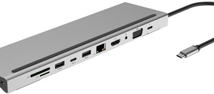 11 In 1 Type-C Hub Om USB-C USB3.0 Hdmi Vga Tf 3.5Mm O Pd Converter Adapter