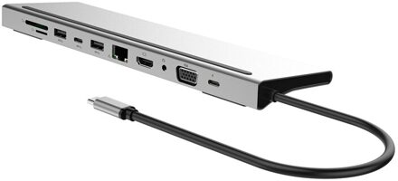 11 In 1 Usb Type C Hub Adapter Laptop Docking Station Hdmi Vga RJ45 Pd Voor Hp Oppervlak Compatibel Voor thunderbolt