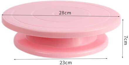 11 Inch Plastic Taart Draaitafel Roterende Anti-Slip Cake Stand Decorating Gereedschap Cake Draaitafel Keuken Diy Pan Bakken gereedschap roze