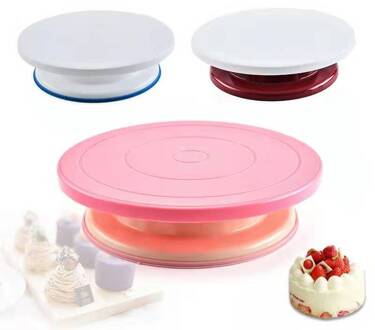11 Inch Roterende Taart Draaitafel Revolving Cake Stand Witte Bakken Taart Decoreren Leveringen roze