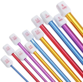 11 Pcs 10.6 "Multicolour Aluminium Tunesische Afghaanse Haaknaald Brei Naalden Set 2-8 Mm