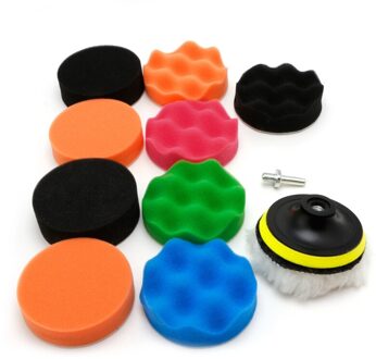 11 Pcs 3/4/5/6/7 inch Auto Buffing Spons Polijsten Pad kit Set Voor Auto Polijstmachine Buffer Auto-onderdelen 4 duim