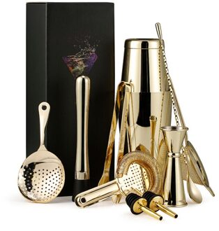 11 Stks/set Barman Kit Met Stand Rvs Cocktail Shaker Thuis Bar Gereedschap Set Boston Cocktail Shaker Bar Set 2
