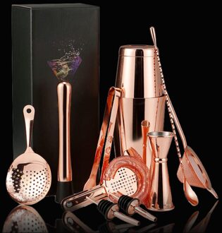 11 Stks/set Barman Kit Met Stand Rvs Cocktail Shaker Thuis Bar Gereedschap Set Boston Cocktail Shaker Bar Set 3