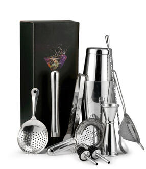 11 Stks/set Barman Kit Met Stand Rvs Cocktail Shaker Thuis Bar Gereedschap Set Boston Cocktail Shaker Bar Set 4