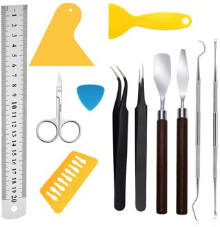 11 Stks/set Diy Gedroogde Bloem Gereedschap Multifunctionele Vinyl Sticker Reliëf Tool Kit Voor Wieden Vinyl Silhouetten Halfedelsteen Belettering stijl B