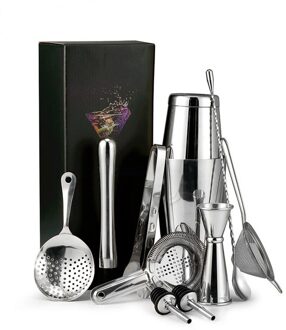 11 Stuk Barman Kit Boston Cocktail Shaker Bar Set Arrivals Rvs Rose Goud Cocktail Shaker Set bar Counte zilver