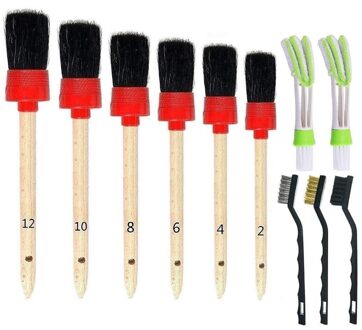 11 Stuks Auto Detaillering Borstel Set Voor Cleaning Wielen, Interieur, Exterieur, inclusief 6 Stuks Premium Detail Borstel En 2 Stuks Automot