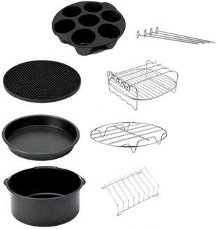 11 Stuks Hoge 8-Inch Lucht Friteuse Accessoires Voor Gowise Phillips Cozyna En Secura Fit Alle 5.2-5.8QT Lucht Friteuse