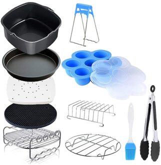 11 Stuks Van Vierkante Lucht Friteuse Accessoires 8 Inch Fit Voor Phillips Xxl Frye Bakken Mand Pizza Plaat Grill Pot keuken Koken