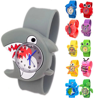 11 Style Animals Shark Unicorn Watch Kids Toys Children Quartz Watches Silicone Slap Belt Child Clock Baby Watch Christmas Gift