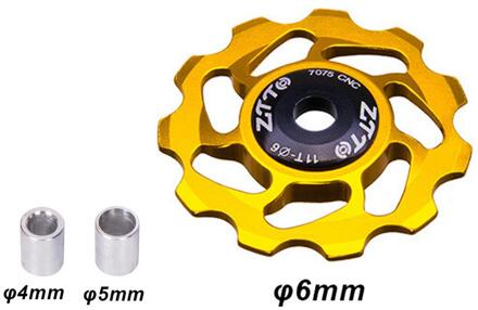 11 T Aluminium Mtb Fiets Achterderailleur Pulley Jockey Racefiets Gids Roller Spanner Deel Fietsen Accessoire goud