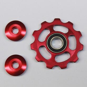 11 T Aluminium Mtb Fiets Achterderailleur Pulley Jockey Racefiets Gids Roller Spanner Deel Fietsen Accessoire Rood