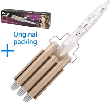 110-220 Kemei Haar Krultang Keramische Triple Vat Haar Krultang Professionele Waver Styling Tools Haar Styler KM-1010