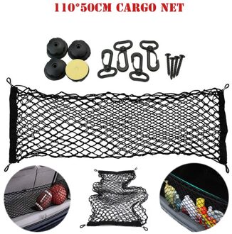110*50 Cm Universele Interieur Kofferbak Bagagenet Grote Zwarte Elastische Nylon Opslag Mesh Bagagenet Houder Auto accessoire