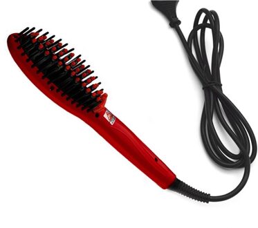 110 V/220 V 30W Keramische Elektrische Stijltang Borstel Haar Styling Rechttrekken Borstel Meisjes Dames Haar Kam haarverzorging Gereedschappen Rood / VS