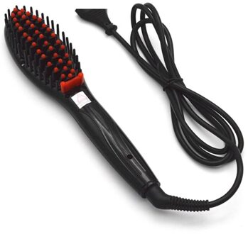 110 V/220 V 30W Keramische Elektrische Stijltang Borstel Haar Styling Rechttrekken Borstel Meisjes Dames Haar Kam haarverzorging Gereedschappen zwart / VS