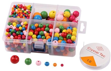 1105 Pcs 6-20Mm Natuurlijke Houten Kralen Gekleurde Ronde Houten Losse Kralen Hout Spacer Kralen Voor Diy Bevindingen craft Sieraden