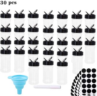 110Ml Bus Set 20/30Pc Spice Organisator Kruidkruik Zout En Peper Vriendelijke Plastic Blikjes Geen Bpa zout Peper Keuken Kruid Jar 30stk