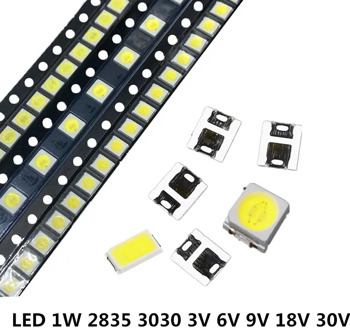 110PCS SMD LED 2835 3030 5730 Chips 0.5W 1W 3V 6V 9V 18V 30V beads light White 130LM Surface Mount PCB Light Emitting Diode Lamp