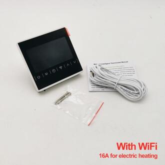 110V 120V 230V Alle Touch Screen Temperatuurregelaar Thermoregulator Black Back Licht Elektrische Verwarming Kamerthermostaat Wifi wit-16A-met WiFi
