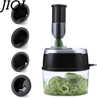 110V/220V Multifunction Electric Fruit Vegetable Cutter Potato Carrot Cheese Grater Slicer 4 Chopper Cutting Blades Salad Maker