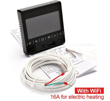 110V 220V Slimme Thermostaat Wifi Temperatuur Controller Kan Worden Gebruikt Met Google Home Alexa zwart-16A- met WiFi