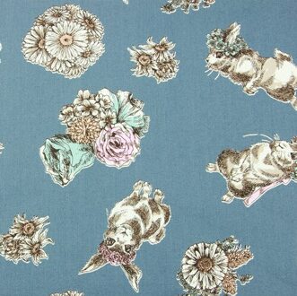 110X45Cm Dikke Katoenen Stof Door Werf Bunny Bloemenprint Doek Diy Handgemaakte Naaien Patchwork Materiaal Accessoires Thuis textiel katoen kleding stof 1