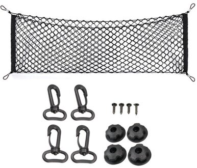 110X50Cm Kofferbak Achter Opslag Cargo Bagage Nylon Elastische Netto Houder Met 4 Plastic Haken Pocket Voor auto Van Pickup Suv Mpv
