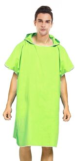 110X90Cm Microfiber Poncho Handdoek Surf Strand Wetsuit Veranderende Badjas Met Kap Zwemmen Watersport Activiteiten Volwassenen Mannen vrouwen groen