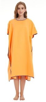 110X90Cm Microfiber Poncho Handdoek Surf Strand Wetsuit Veranderende Badjas Met Kap Zwemmen Watersport Activiteiten Volwassenen Mannen vrouwen oranje