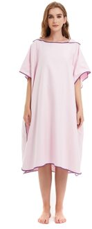 110X90Cm Microfiber Poncho Handdoek Surf Strand Wetsuit Veranderende Badjas Met Kap Zwemmen Watersport Activiteiten Volwassenen Mannen vrouwen roze