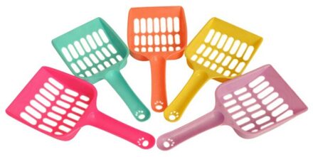 111-1Pcs Pet Hond Kat Zand Afval Scooper Schop Plastic Kattenbakvulling Scoop Schoonmaak Tool (Willekeurige Kleur)